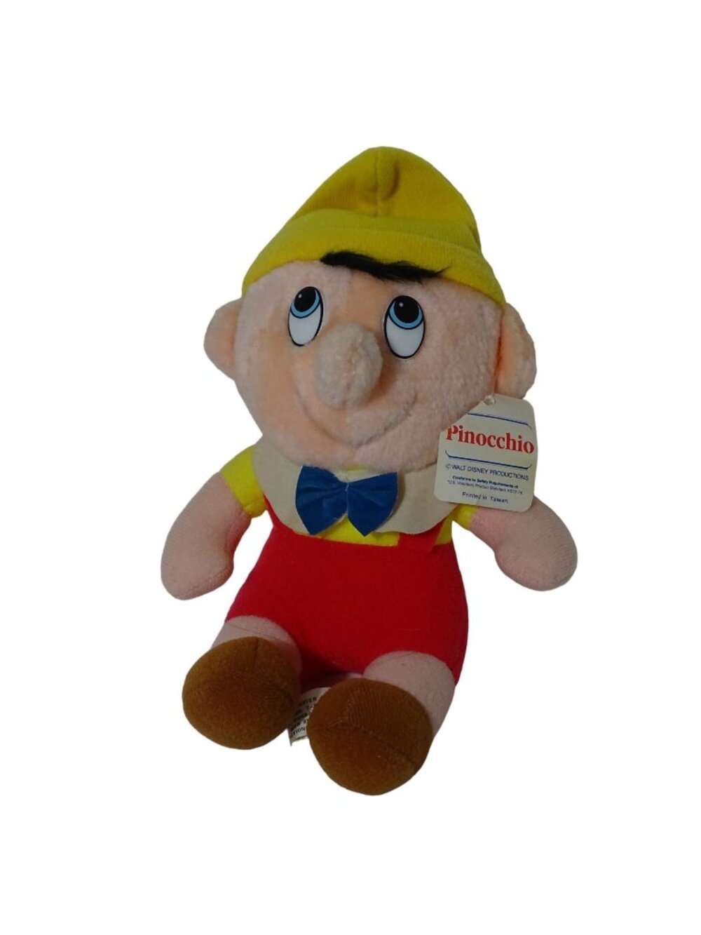 Vintage 80s Walt Disney Pinocchio Plush Stuffed Doll 7 inch with Original Tags